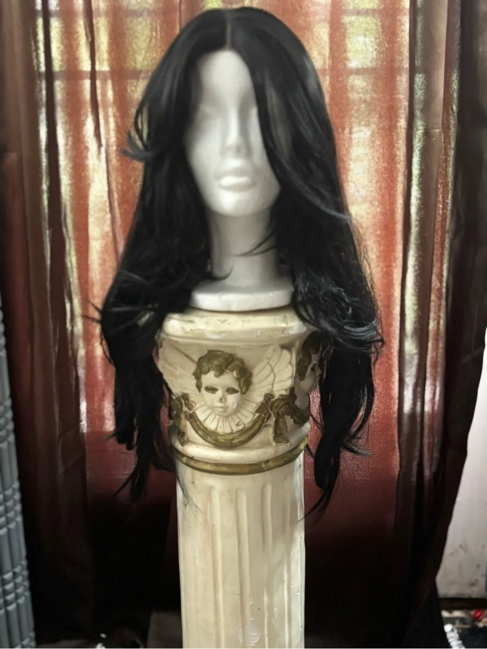 Black Long Layered Lace Front Wig